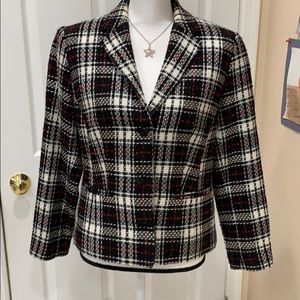 CLEARANCE Julianne Moore Tweed Plaid blazer 8/10